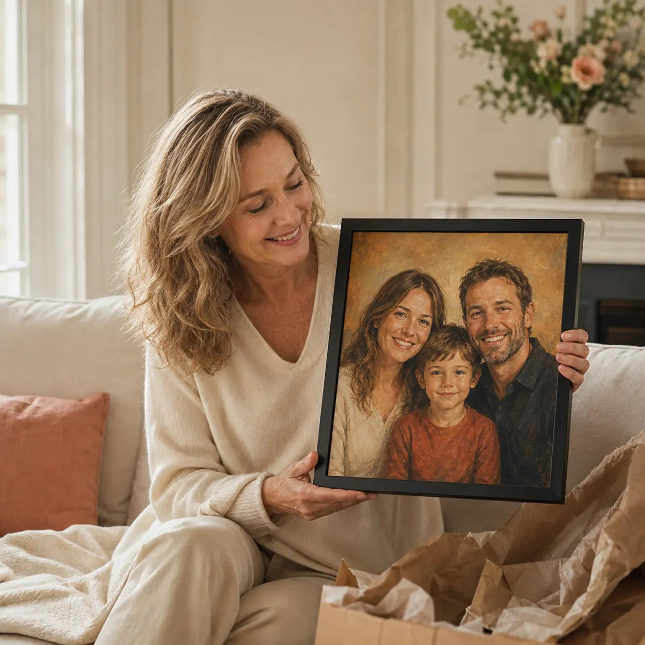 Portrait personnalisé encadré offert comme cadeau